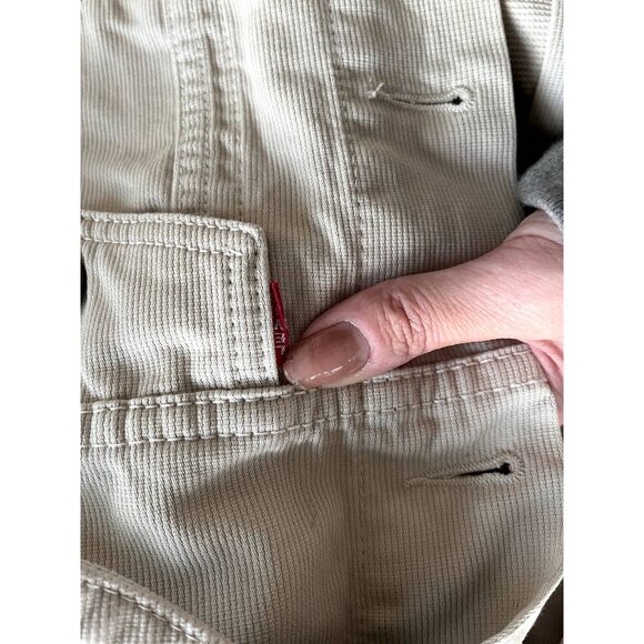 Levi Corduroy 941 Cream White Bedford 941 Trucker Jacket Big E Size 38 - Picture 6 of 9